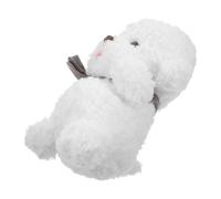 YARNOW Stuffed Dog White Bichon Frise Plush Doll Wear Resistant Soft Decorative Companion for Playtime and Room Decor