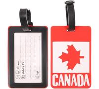 YARNOW Suitcase Luggage Tag Canada Flag 2Pcs Maple Leaf Travel Bag Identifier Labels Tight Stitching for Airport and Cruise Passengers