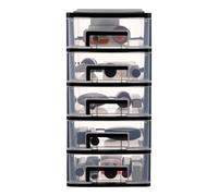 YARNOW Sundries Holder, Five-Layer PP Plastic Drawer Storage Cabinet, Black Box Shape, Portable Organizer, Keep Things Neat and Orderly for Living Room