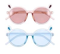 YARNOW Sunglasses with Bear's Ear round Frame Creative and Versatile UV Protection 2pcs Blue PC Material Summer Eye Shades for Daily Life and Parties