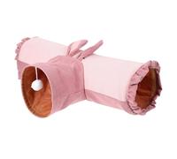 YARNOW T-shaped Small Animal Tunnel with Soft Cloth Rabbit Sleeping Bed, Three-way Pet Playhouse for Hamsters, Chinchillas, and Dwarf Hamsters, Winter Cozy Hideout for Little Pets