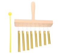 YARNOW Tabletop Wind Chimes 8-bar Solid Aluminum Percussion Instrument with Mallet, Orff Music Chime for Beginner Band Accompaniment, Handheld Single Row Musical Instrument for Education