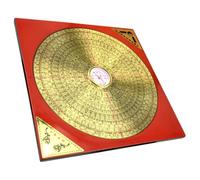 YARNOW Taoist Traditional Chinese Brass Luo Pan Compass 6-Inch Yellow Dial Portable Small Copper Feng Shui Compass for Camping and Fortune Telling