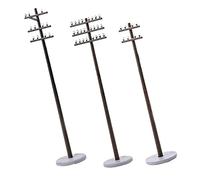 YARNOW Telegraph Poles DIY Model 3pcs Plastic 1:42 Scale Black Abs Fine Workmanship for Mini Garden and Micro Landscape Home Office Scenery