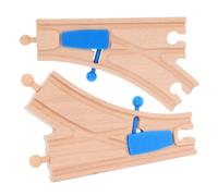 YARNOW The Tank Engine Toy Wooden Train Track Set Curved Switch Track for Boys and Girls' Imaginative Play