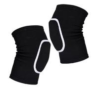 YARNOW Thick Padded Knee Pads for Women and Men Non-slip Shock Absorbing Brace with Breathable Elastic Fabric Volleyball Yoga Skating Protection Black with White Trim One