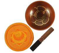 YARNOW Tibetan Includes Cloth Cushion Pad Meditation Set Singing Bowl with Copper Bowl and Wooden Mallet for Mindfulness and Relaxation for Zen Meditation