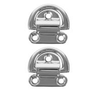 YARNOW Tie down Anchors Surface Mount Rings Stainless Steel Heavy Duty D-ring 2pcs with Folding Design and 6mm Thickness, Corrosion Resistant on Cargo and Large Equipment Marine Deck