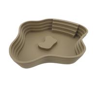 YARNOW Tortoise Soaking Tub Large Reptile Water Bowl with Ramp Brown-green Plastic Bathing Pool for Turtle and Lizard Habitat Accessories