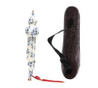 YARNOW Traditional Chinese Gourd Flute Synthetic Porcelain Instrument for Beginners Beautiful Blue and White Design Durable and Comfortable to Play for Collectors and Music Lovers