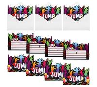 YARNOW Trampoline Birthday Invitations 12 Sets Double Sided Fill-In Cards for Boys Party Supplies Envelopes