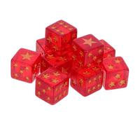 YARNOW Translucent Resin Star Dice 10 Pack Large Dice for Children Ideal for Educational Games Tabletop Activities