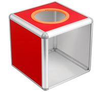 YARNOW Transparent Acrylic Raffle Box, Detachable Red Tombola Box for Annual Meetings, Events, and Celebrations, 20 x 20 x 20 cm
