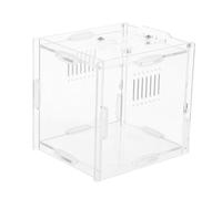YARNOW Transparent Acrylic Reptile Feeding Box Secure Snake Breeding Habitat Portable Mini Terrarium for Small Pets Including Bearded Dragon Lizard Gecko Spider Frog Scorpion with Crystal