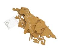 YARNOW Travel Map Cork Board in Brown Cork Material Easy to Install with Photo Hanging Feature for Classroom or Home Wall Decor Self-Adhesive