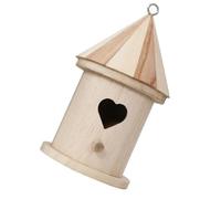 YARNOW Unfinished Paintable Wooden Bird House DIY Kit with Heart-shaped Door Outdoor Garden Nesting Box and Feeder Safe Premium Wood for Indoor and Balcony Decor Encourages Natural Bird
