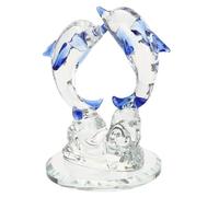 YARNOW Unique Dolphin Ornament White Crystal Figurine for Living Room and Tv Cabinet, Artistic Desktop Decor with Chic and Delicate Design, Home Ornament and Collectible