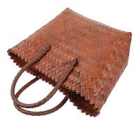 YARNOW Vintage French Style Woven Straw Beach Bag with Large Capacity, Handheld Rustic Wicker Basket Tote for Vacation, Grocery Shopping, Picnic and Home Storage