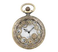 YARNOW Vintage Roman Numeral Pocket Watch with Gear Dial Retro Necklace Watch Classic Decorative Timepiece for Men Women Craftsmanship