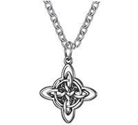 YARNOW Vintage Stainless Steel Witch Knot Necklace for Men and Women Thick Chain Symbolizing Endless Love Loyalty and Friendship Cool Unisex Accessory for Everyday Wear and Special