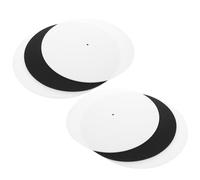 YARNOW Vinyl Record Slipmat 12 Inch 3mm Thick Platter Pads for Turntable with 4 White and 2 Black Felt Mats Particle-free for Enhanced Sound Field Performance, for Record