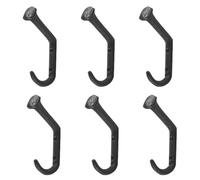 YARNOW Wall Hooks Curved Nail Design Rustic Heavy Duty 6pcs Cast Iron with Distressed Finish for Hanging Clothes and Bags Coat Hooks Entryway or Wall Decor