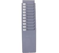 YARNOW Wall-mounted Attendance Card Rack with 10 Slots, Practical Plastic Time Card Holder for Warehouses and Classrooms, Convenient Retractable Shelf Rack for Organised Storage