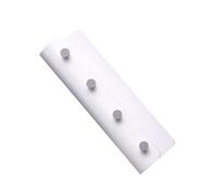 YARNOW Wall Mounted Storage Rack with 4 White Plastic Hooks for Holding Clothing and Robes, Nail-Free Design for Hallway, Bathroom or Bedroom Organisation
