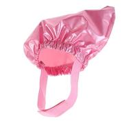 YARNOW Water-resistant Pet Shower Cap with Adjustable Strap, Ear Protection Bath Hat for Dogs and Cats, Medium Red Bathing Hair Cover for Grooming and Bathing