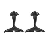 YARNOW Whale Tail Wall-Mounted Hooks Set of 2, Cast Iron Heavy Duty Coat and Key Hooks for Bathroom and Outdoor Use