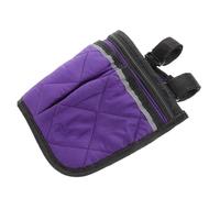 YARNOW Wheelchair Armrest Storage Bag with Side Pocket, Multifunction Organizer Pouch for Wheelchair and Walker, Purple 32.5×18Cm Rollator Walker Accessory