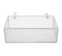 YARNOW White Bedside Hanging Wire Basket Organizer with Adjustable Hooks for College Dorm Beds and Small Bedrooms, Iron Storage Basket Maximizing Limited Space, Sl nd Modern Design