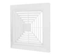 YARNOW White Plastic Square Bathroom Exhaust Fan Cover with Springs | Tool Free Removal, Stepped Structure, for Wall Mounted Vents and Ceiling Openings in Bathrooms