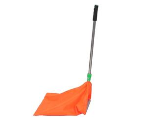 YARNOW Windproof Dustpan Garbage Bag Orange Stainless Steel Plastic Oxford