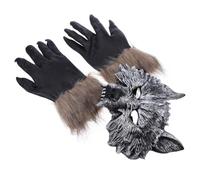 YARNOW Wolf Mask And Wolf Gloves Set, Halloween Horror Costume Mask for Carnival Parties And Themed Events, for Adults
