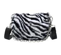 YARNOW Women Plush Armpit Bag Black Shoulder Bag with Chain Strap Polyester Material Simple Design for Working and Shopping Stylish Outdoor Cross-body for Organising Mobile Phone Keys