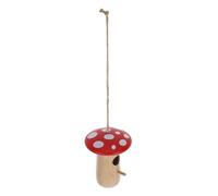 YARNOW Wood Mushroom Hummingbird House for Garden and Tree Trunks, Handmade Wooden Nesting House with Versatile Use and Easy to Hang, Whimsical Outdoor Bird Decoration for Spring