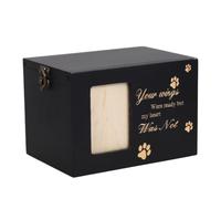 YARNOW Wood Pet Memorial Urn for Dog Ashes with Photo Frame and Lock, Elegant Wooden Keepsake Box for Home Décor and Remembrance, Convenient Sliding Top Lid, Minimalist Design