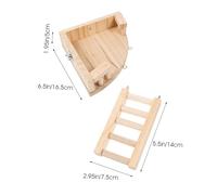 YARNOW Wooden Hamster Climbing Ladder Platform Safe Chew for Small Pets Multi-level Playhouse for Hamsters Chinchillas Guinea Pigs Space-saving Activity Ramp and Resting Spot for Healthy