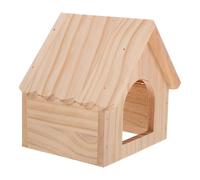 YARNOW Wooden Hamster Home with Feeding Platform Small Animal Hideout Guinea Pig House Enrichment Natural Wood Mini House for Cage Habitat