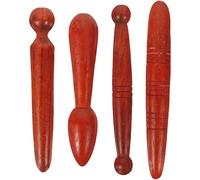 YARNOW Wooden Massage Sticks for Relaxation and Traditional Thai Massage 4pcs for Hand and Foot Acupressure, Smooth Round Wood Roller Massager with Comfortable Use