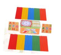 YARNOW Wooden Mathematics Numbers Sticks for Preschool Early Learning Educational with Smooth Wooden Sticks Alphabet Blocks Geometric Shapes Signs Formula Table for Math Calculation