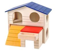 YARNOW Wooden Mini Castle Hamster Villa Rat Nest Small Pet House Comfortable Wear-resistant Unique Castle Style Design for Decor at Home and Play Whole Year Use