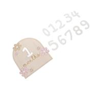YARNOW Wooden Monthly Milestone Cards with Daisy Flower Accent Double-Sided Newborn Growth Record Announcement Signs for Shower and Photo Props