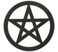 YARNOW Wooden Pentacle, Black, 29 cm, Carved Wood Wall Decor for Gothic Home, Wiccan Rituals, and Modern Decor