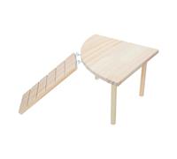 YARNOW Wooden Platforms for Hamster Cage with Pet Ladder, Small Animal Corner Resting Platform in Khaki, Safe and Comfortable Design Encouraging Exploration for Home Layout and Shelves