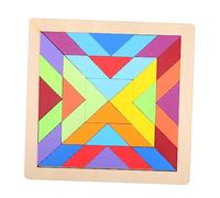 YARNOW Wooden Rainbow Building Blocks Educational Puzzle for Natural Material with Safe Paint Early Learning Color and Shape Recognition Cognitive Development Fun for Preschoolers