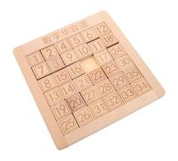 YARNOW Wooden Sliding Number Puzzle Game Montessori Educational Brain Teaser with Logic Training Cognitive Growth and Collaborative Play Party Favor and Early Learning Tool