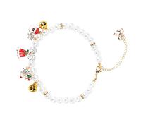 YARNOW X17 Christmas Cat Dog Necklace Pearl and Diamond Collar Pet Jewelry for Weekend Parties and Photos