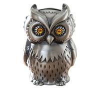 YARNOW Zinc Alloy Owl Piggy Bank with Stopper for Easy Coin Animal Coin Holder and Money Jar Birthday and Valentines Fun Savings Habit Cultivation and Home Decoration